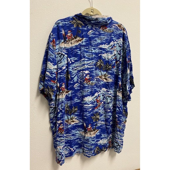 KS Island Men's Santa Claus Hawaiian Shirt Size 3XL Big Used - Picture 9 of 9